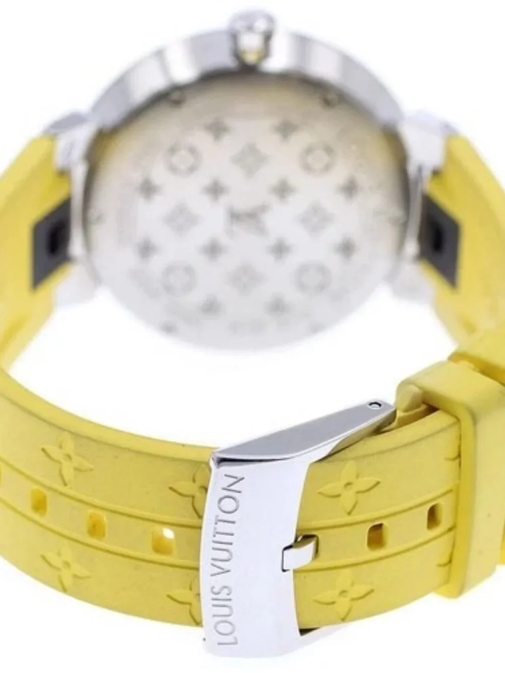 LOUIS VUITTON Tambour monogram QA147 fuchsia & orange Quartz Ladies Watch_967826